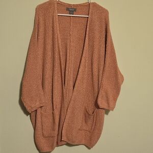 Natural Reflections Peach Open-Front Cardigan